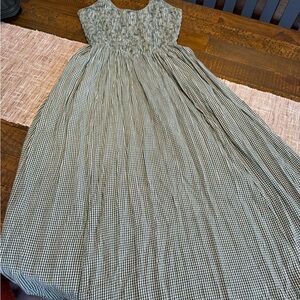 Aerie Green and White Textured Dress